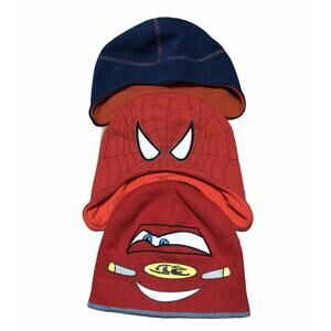 SpiderMan Red Cars Lightening McQueen Navy Fleece Hat